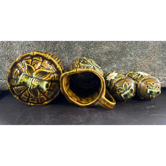 Flambro Ceramic Bamboo Design Kitchen Set c1970 - Picture 9 of 9